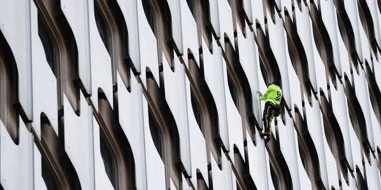 Urban climber Alain Robert scales Frankfurt French Spider-man Asia motivational speaker